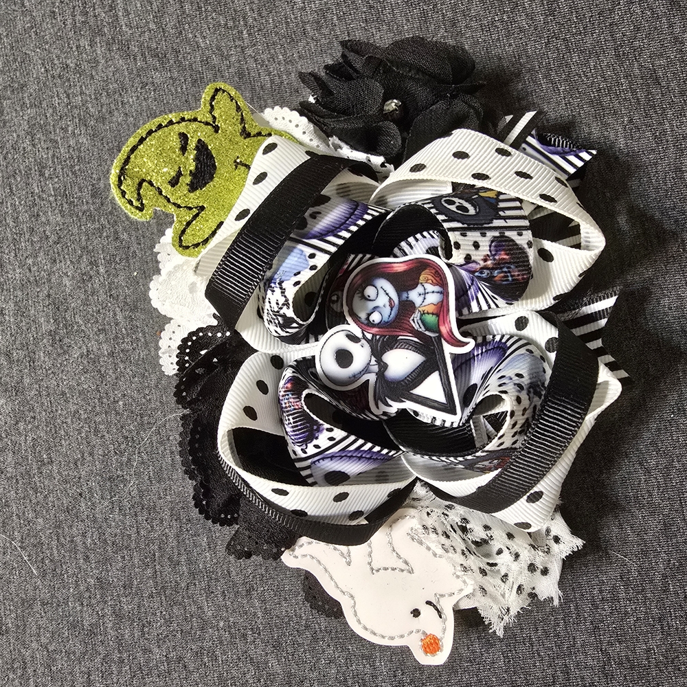 Halloween Themed Hair Bow with Characters